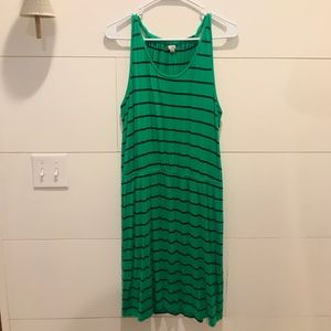 Green & Navy Striped Gap Jersey Tank Dress